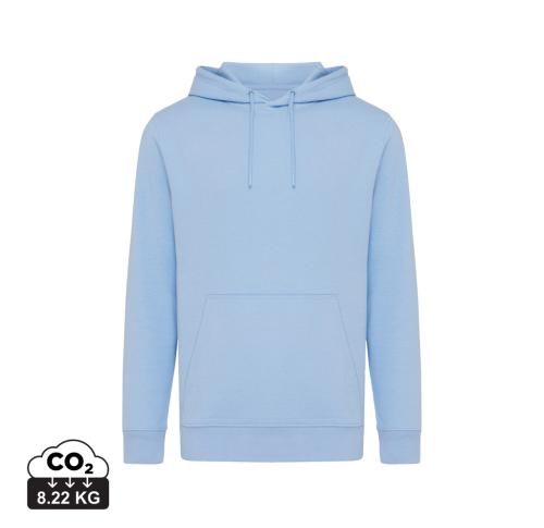 Iqoniq Rila lightweight recycled cotton hoodie sky blue