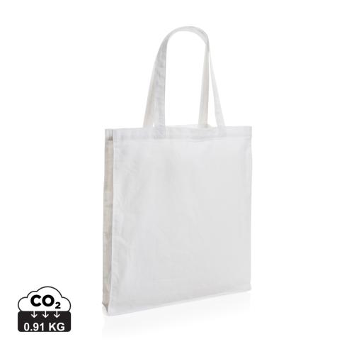 Branded Impact AWARE™ Recycled cotton tote w/bottom 145g white