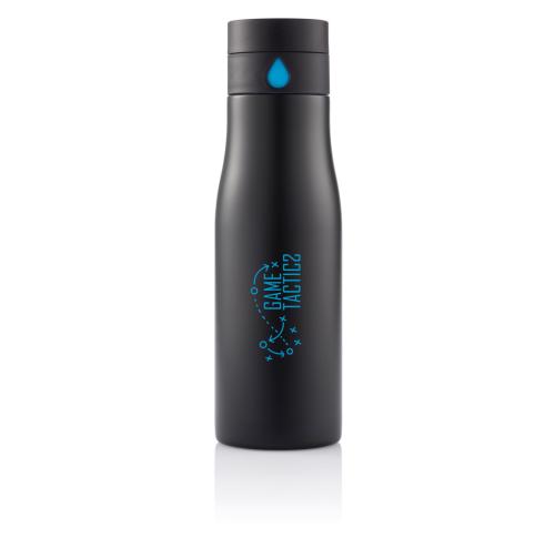 Aqua Hydration Tracking Bottles Black 650ml Custom Logo
