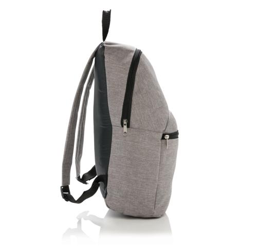 Promotional Logo Compact Classic Two Tone Backpacks Grey