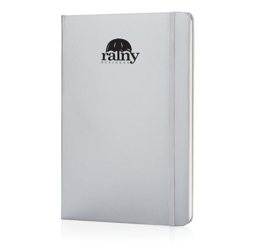 Printed Classic Hardcover Notebook A5 - Silver