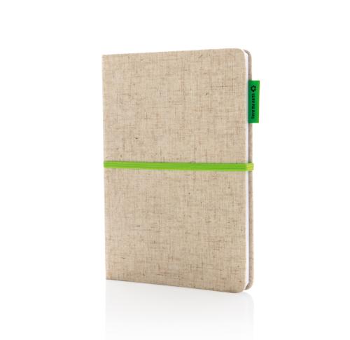 Printed A5 Jute Notebook 160 Pages - Green