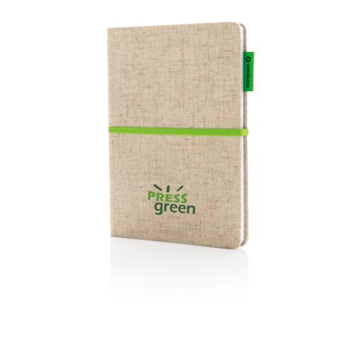 Printed A5 Jute Notebook 160 Pages - Green