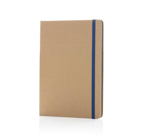 Promotional Printed A5 Recycled Kraft Notebooks Blue Trim