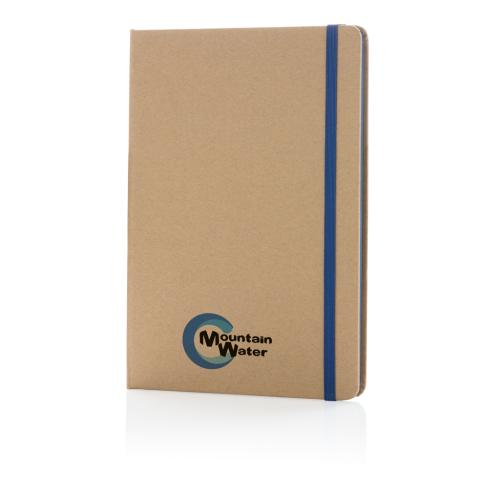Promotional Printed A5 Recycled Kraft Notebooks Blue Trim