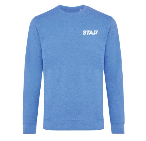 Iqoniq Denali recycled cotton crew neck undyed - Heather Blue heather blue