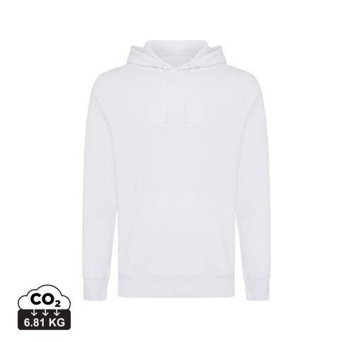 Iqoniq Rila lightweight recycled cotton hoodie - White recycled white