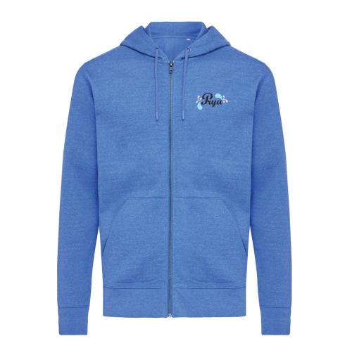 Promotional Iqoniq Abisko recycled cotton zip through hoodie - Heather Blue heather blue