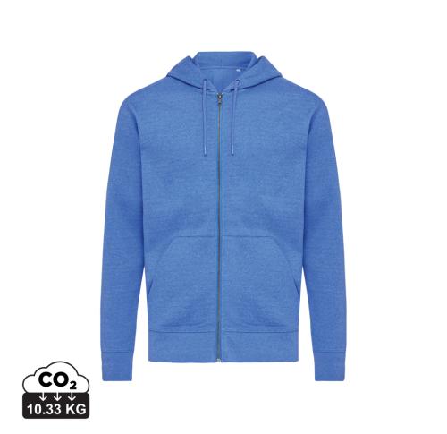 Promotional Iqoniq Abisko recycled cotton zip through hoodie - Heather Blue heather blue