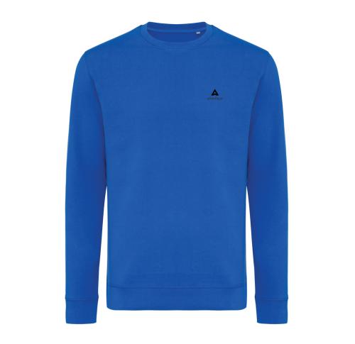 Iqoniq Zion recycled cotton crew neck Custom Logo royal blue