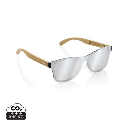 Prism RCS recycled plastic sunglasses with bamboo frame brown