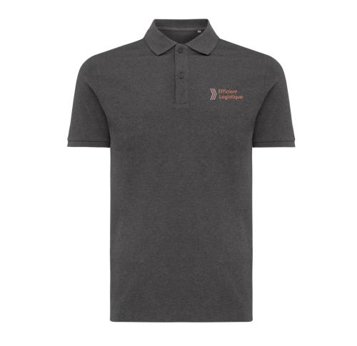 Branded Iqoniq Yosemite recycled cotton pique polo heather anthracite