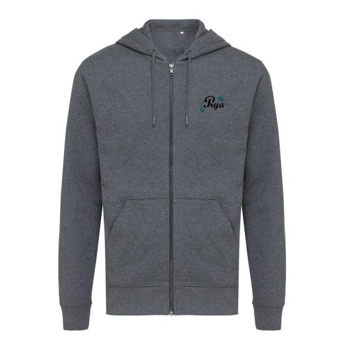 Iqoniq Abisko recycled cotton zip through hoodie heather anthracite