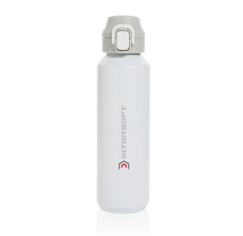 Branded Via RCS Re-steel lockable sport bottle 600ML - White white