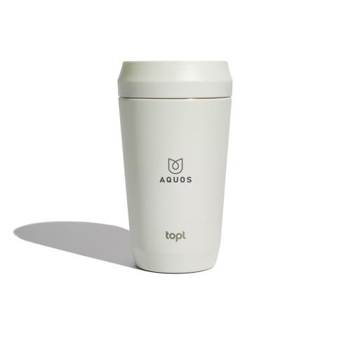 Custom Topl Recycled Steel To Go Tumbler Patented 360 Lid 354ml - White white