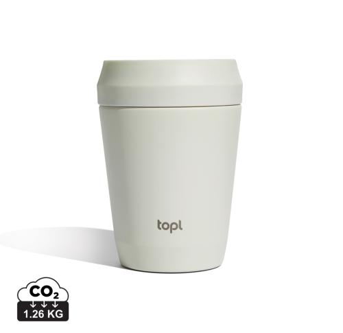 Topl Recycled Steel To Go Tumbler Patented 360 Lid 235ml white
