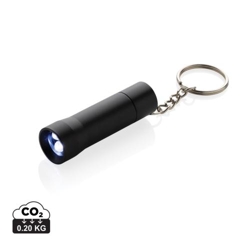 Printed Flash RCS recycled aluminium keychain torch black