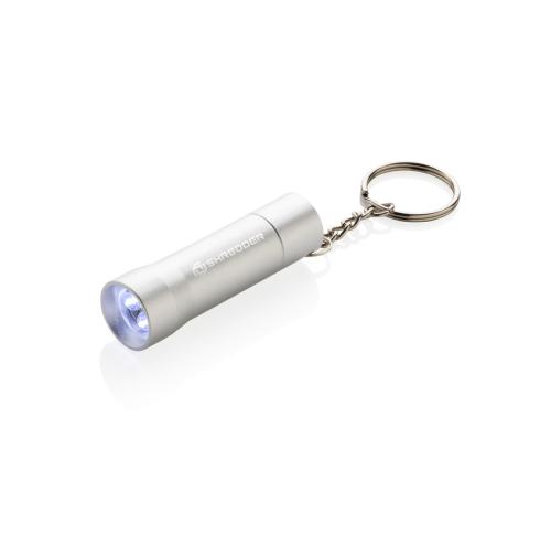 Flash RCS recycled aluminium keychain torch silver grey