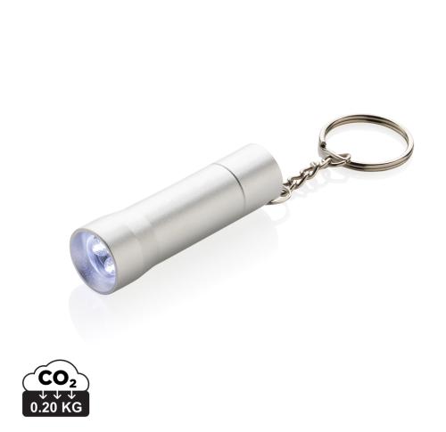 Flash RCS recycled aluminium keychain torch silver grey