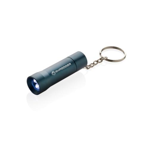 Branded Flash RCS recycled aluminium keychain torch blue