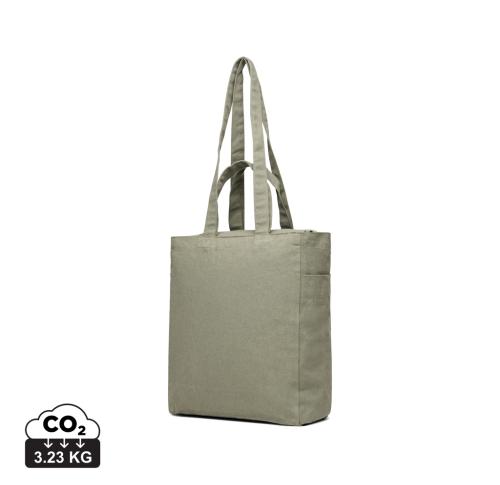 VINGA Hilo AWARE™ recycled canvas zip tote green