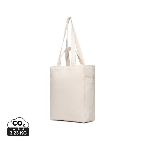 Printed VINGA Hilo AWARE™ recycled canvas zip tote off white