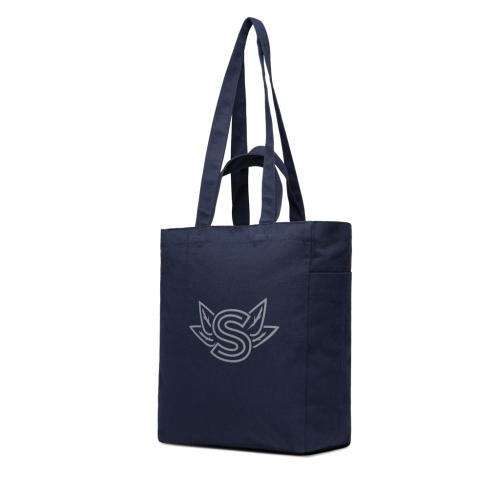 VINGA Hilo AWARE™ recycled canvas zip tote navy