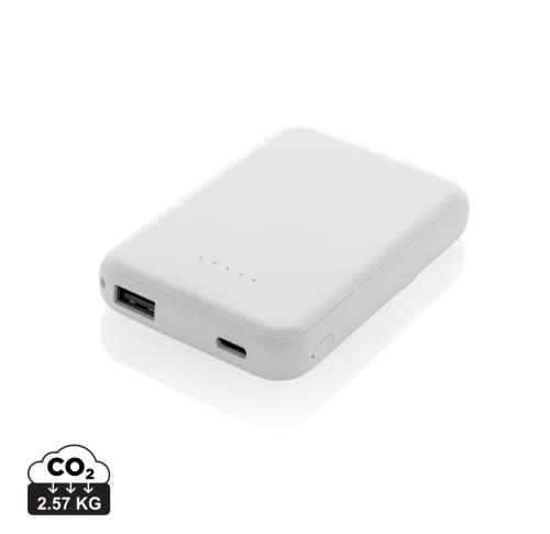Stellar RCS recycled plastic 5000 mah 5W magnetic powerbank white
