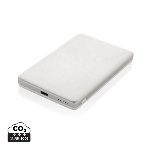 Orion RCS recycled aluminum 5000 mah 5W magnetic powerbank silver