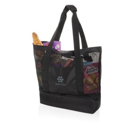 Iqlo Aware™ RPET 2-in-1 cooler tote - Black black