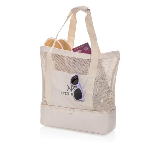 Printed Iqlo Aware™ RPET 2-in-1 cooler tote beige