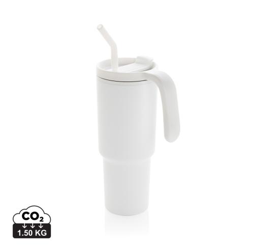 Custom Graphic 360 RCS certified recycled steel tumbler 900ml white