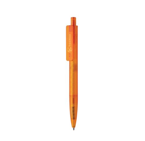 Branded X3 GRS recycled PC plastic pen frosted orange