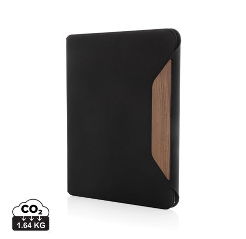 Teri AWARE™ RPET and walnut A4 portfolio black