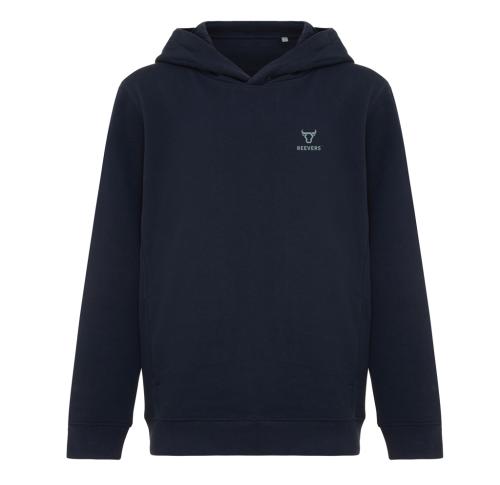 Iqoniq Yengo kids recycled cotton hoodie with sidepockets navy