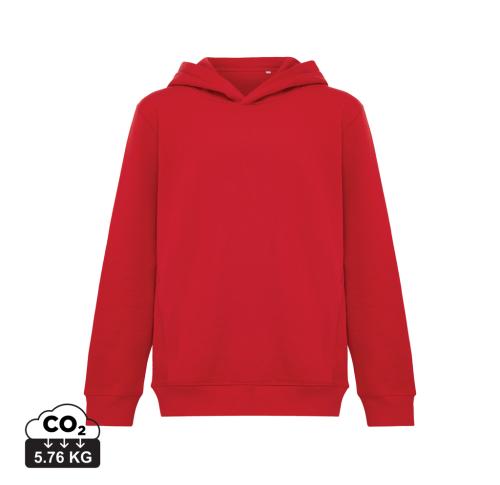 Iqoniq Yengo kids recycled cotton hoodie with sidepockets red