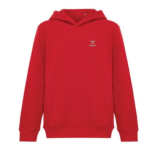 Iqoniq Yengo kids recycled cotton hoodie with sidepockets red