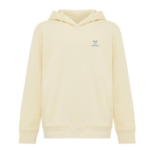 Iqoniq Yengo kids recycled cotton hoodie with sidepockets cream yellow