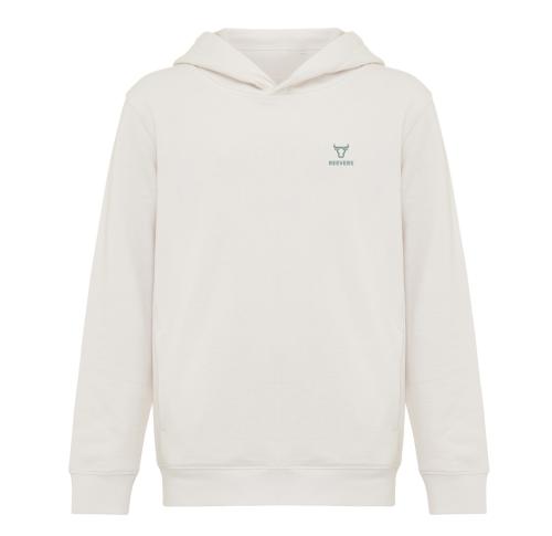 Iqoniq Yengo kids recycled cotton hoodie with sidepockets ivory white