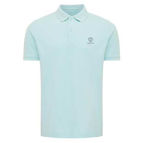 Iqoniq Yosemite recycled cotton pique polo crushed mint
