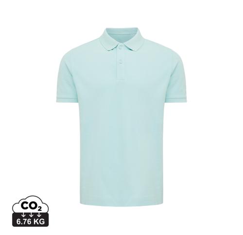 Iqoniq Yosemite recycled cotton pique polo crushed mint