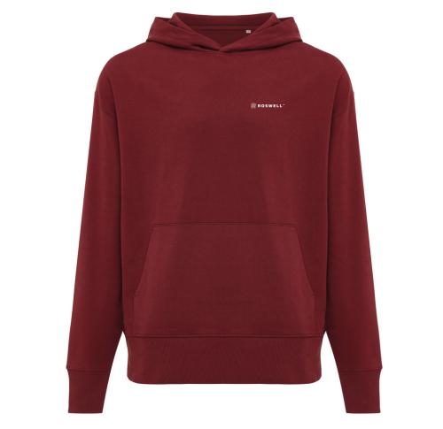 Iqoniq Yoho recycled cotton relaxed hoodie burgundy