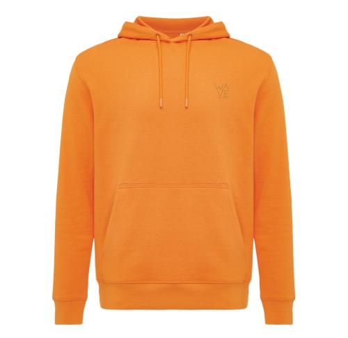 Iqoniq Rila lightweight recycled cotton hoodie orange