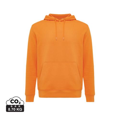 Iqoniq Rila lightweight recycled cotton hoodie orange