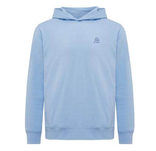 Iqoniq Yengo recycled cotton hoodie with sidepockets sky blue