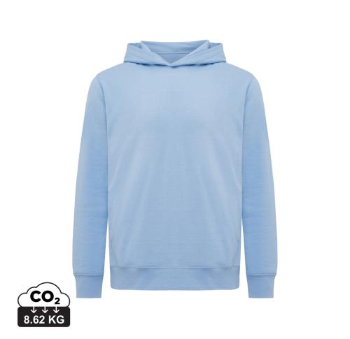 Iqoniq Yengo recycled cotton hoodie with sidepockets sky blue