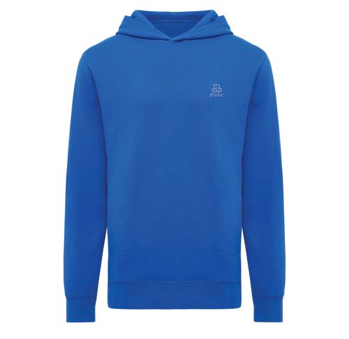Iqoniq Yengo recycled cotton hoodie with sidepockets royal blue