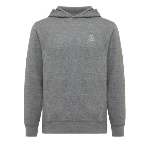 Iqoniq Yengo recycled cotton hoodie with sidepockets light heather anthracite