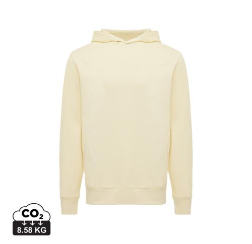 Iqoniq Yengo recycled cotton hoodie with sidepockets cream yellow