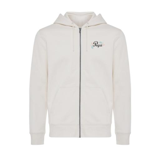 Iqoniq Abisko recycled cotton zip through hoodie natural raw